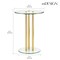 mDesign Metal and Glass Top 16" Round Accent Side/End Drink Table - Clear/Brass